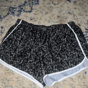 Semi fit swim/sport shorts. XL. Black and white.